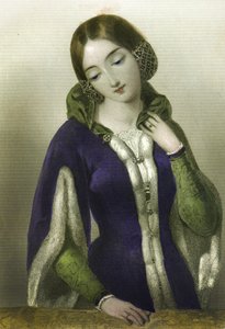 Anne av Böhmen, drottning till Richard II, tryckt av Henry G. Bohn, 1856 av English School
