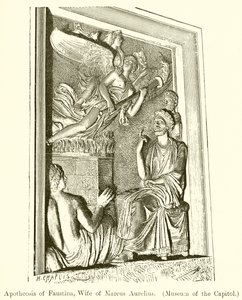 Apoteos av Faustina, hustru till Marcus Aurelius. (Museum of Capitol) av English School