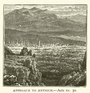Approach to Antioch, Apostlagärningarna, xv, 30 (gravyr) av English School