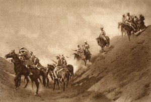 Arabisk beriden polis hjälpte britterna att korsa den torkade bädden av en gammal kanal, 1914-19 av English School