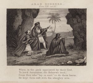 Arabiska rövare, Ezra VIII, ver 31 (gravyr) av English School