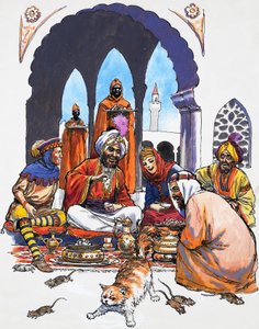 Arabere med kattesved av English School