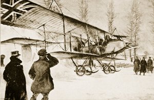Beväpnad brittisk biplan med start från högkvarteret nära Hollebeke, 1914-19 av English School