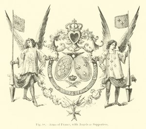 Arms of France, med änglar som supportrar av English School