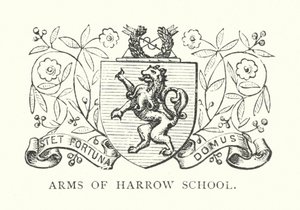 Harrow Schools vapen (gravyr) av English School