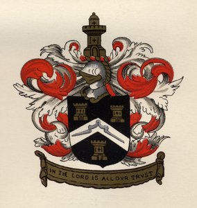 Arms of the Free Masons of the Gateshead Chapter, 1671, från The History of Freemasonry, volym II, publicerad av Thomas C. Jack, London, 1883 av English School