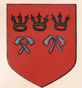 Arms of the Masons of Cologne, från The History of Freemasonry, volym II, publicerad av Thomas C. Jack, London, 1883 av English School