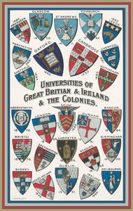 Vapen från universitet i Storbritannien och Irland och kolonierna (färg litho) av English School