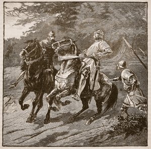 Arrest of King Richard, illustration från Cassells Illustrated History of England (sepiafoto) av English School