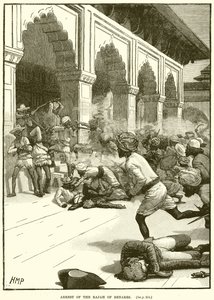 Arrestering av Rajah av Benares av English School