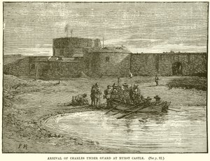 Ankomst av Charles under bevakning vid Hurst Castle av English School