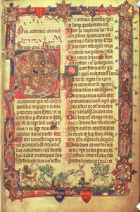 Arundel 83 f.14 Hjortar och fåglar, från Arundel Psalter, c.1310 (vellum) av English School