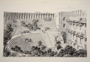 Aspendu - Interiör av teater, från The Principal Ruins of Asia Minor, pub. 1863 (litografi) av English School
