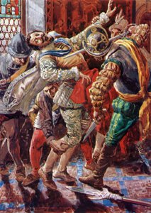 Henrik I, hertig av Guise, mördas av kung Henrik III:s livvakt av English School