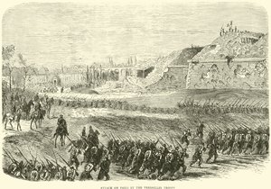 Versaillestruppernas attack mot Paris, mars 1871 av English School