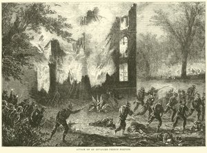 Attack på en avancerad fransk position, oktober 1870 av English School