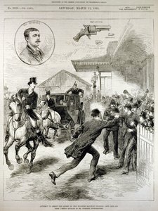 Försök att skjuta drottningen vid Windsor Railway Station, från "The Illustrated London News", 11 mars 1882 av English School
