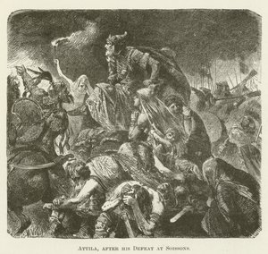 Attila, efter hans nederlag vid Soissons av English School