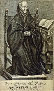 Augustini Baker, frontispice från Holy Wisdom, tryckt 1634 av English School