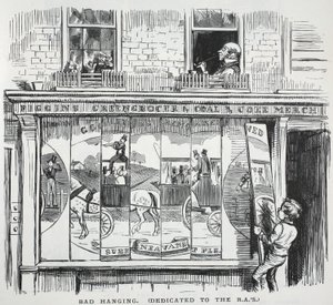 Bad Hanging (tillägnad R.A.s), illustration från Punch av English School