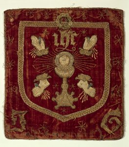 Märke av Kristi fem sår (broderad textil) av English School