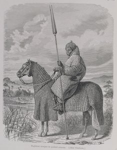 Baghirmi-trooper i quiltad rustning, från 