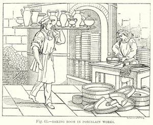 Bakrum i Porcelain Works (gravyr) av English School