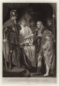 Baliol överlämnar sin krona till Edward I av English School