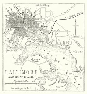 Baltimore och dess tillfartsvägar (gravyr) av English School