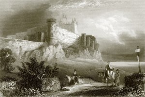 Bamburgh slott av English School