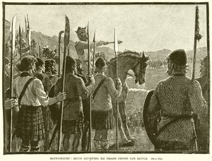 Bannockburn: Bruce granskar sina trupper före slaget av English School