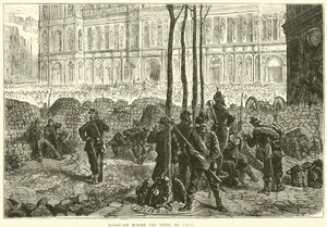 Barrikad före Hotel de Ville, mars 1871 av English School