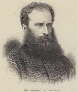 Basil Wereschagin, den ryska konstnären (gravyr) av English School