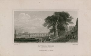 Battersea Bridge, från Cheyne Walk Chelsea av English School