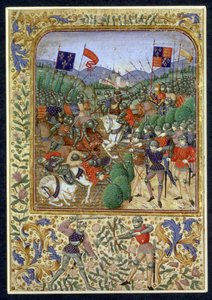 Slaget vid Agincourt, 25 oktober 1415 (wc på papper) av English School