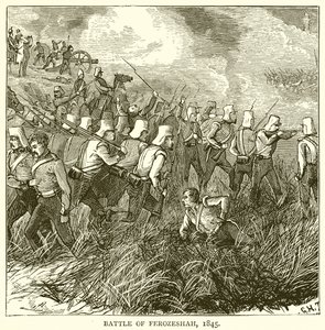 Slaget vid Ferozeshah, 1845 av English School