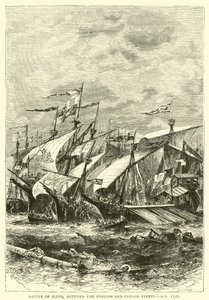 Slaget vid Sluys, mellan den engelska och franska flottan, 1340 e.Kr av English School