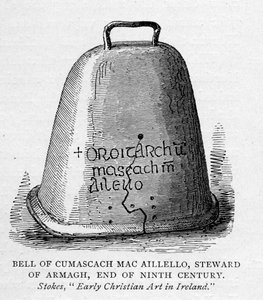 Bell of Cumascach Mac Aillelo, Steward of Armagh, End of Ninth Century, illustration från Short History of the English People av J. R. Green, publicerad 1892