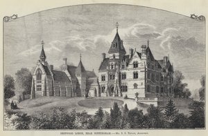 Bestwood Lodge, nära Nottingham (gravyr) av English School