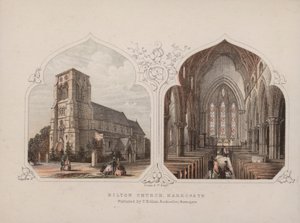 Bilton Church, Harrogate, North Yorkshire (färgad gravyr) av English School