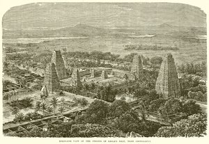 Vogelperspektive der Pagode von Eagles Nest, in der Nähe von Chingleput von English School