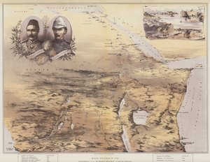 Fågelperspektiv över Soudan och de omgivande länderna (chromolitho) av English School