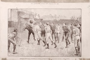 Blackburn Rovers vs. Nottingham County på Kennington Oval, från The Illustrated Sporting and Dramatic News, 23 mars 1891 av English School