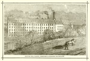 Blantyre Mill, Glasgow, där David Livingstone var anställd av English School