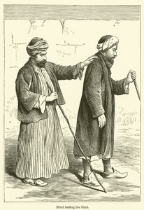 Blind som leder persiennen (gravyr) av English School