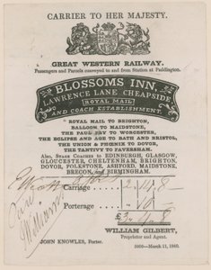 Blossoms Inn, Lawrence Lane, Cheapside, Bill av English School