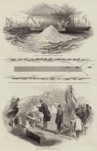 Sprängning av Whiting Shoal vid Limehouse Reach (gravyr) av English School