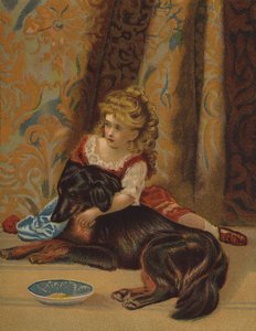 Bröstvänner (chromolitho) av English School