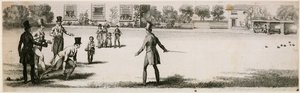 Skålar spelas under Regency i en oidentifierad nöjesträdgård av English School
