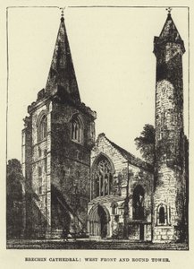 Brechin Cathedral, West Front och Round Tower av English School